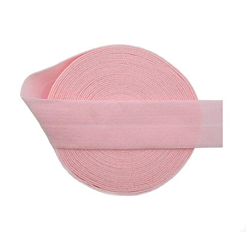 Diy Park 5 Yard 3/4" 20Mm Matte Non-Shiny Soild Color Fold Over Elastic Foe Spandex Satin Band Baby Headband Hair Tie Tutu Dress Sewing Trim(Light Pink) #TOP5