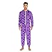 Yuiboo Fashionable Purple Leopard Print Adult Unisex Funny One Piecing Pajamas for Women Hooded Sleepwear Homewear