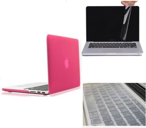 Ruban - Pro 13-inch 3 in 1 Soft-Touch Hard Case Cover and Keyboard Cover with Screen Protector Pro 13.3" Models: A1278 - PEACH RED