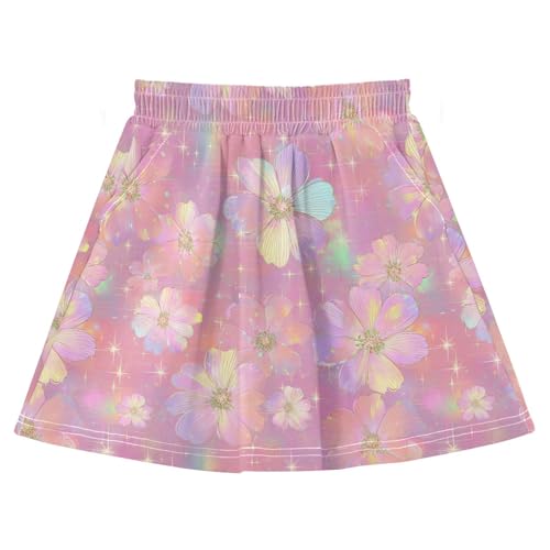 Jupe de golf pour fille avec short intégré en coton doux rose premium