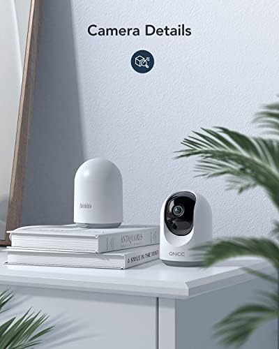 GNCC Pet Camera, Dog Cameras with Phone APP, Indoor Camera 1080P, Motion/Sound Detection, 2-Way Audio, APP Control, 360° Pan/Tilt (Manual Up&Down), SD&Cloud Storage, Works with Alexa, P1-2Pack