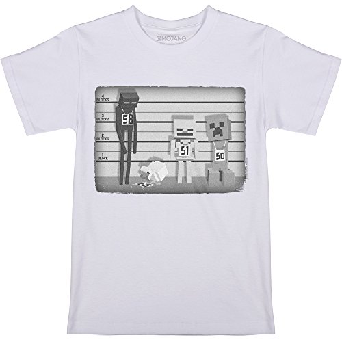 JINX Minecraft Lineup Boys' Tee Shirt, White, Large