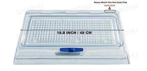 Image of SHRITHU Vegetable Box Cover LID Fridge Compatible With LG Automatic Refrigerator Single Door Fridge 215 To 270 Liter Chiller Tray Pack Of 1 Part Code 3550JF1012, Transparent