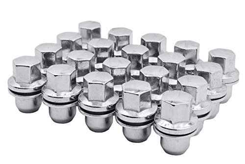 Venum wheel accessories 20 Pc Chrome OEM Factory Replacement Mag Lug Nuts with Washer M14x1.5 Thread Pitch Works with Range Rover OEM Wheels Only