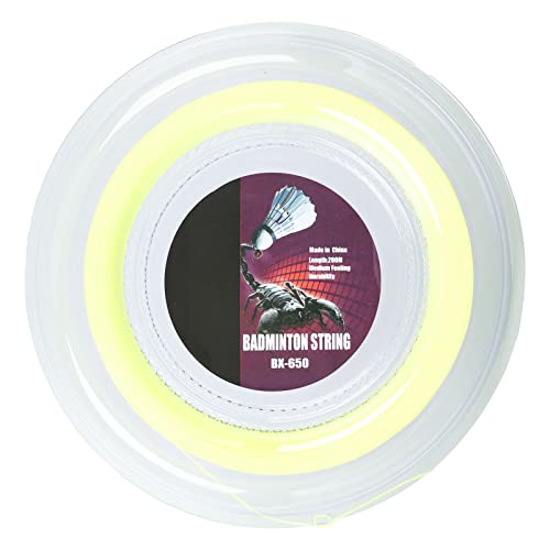 cardyven Badminton Racket String, 0.72mm 200m Nylon Badminton Training Racket String Line BX 650 High Elastic Racquet String Line Badminton Repair Accessory (Fluorescent Yellow)