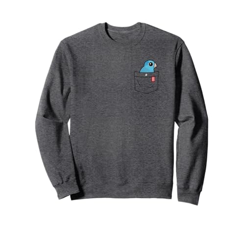 Impossibly Cute Blue Parrotlet In Your Pocket Illusion Gift Sweatshirt