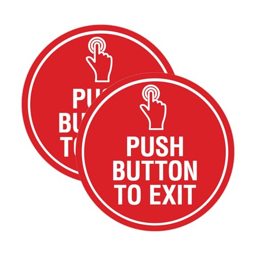 Panneau bouton poussoir pour sortie rouge Signs ByLITA Lot de 2 de taille L