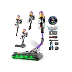 Linkifly A12 Akku Staubsauger mit Wischfunktion, 8-in-1 48Kpa 550W 70Min Faltbarer Staubsauger Kabellos mit Touchscreen, 1,5L Staubbehälter, Wandladestation für Teppiche/Autos/Tierhaare