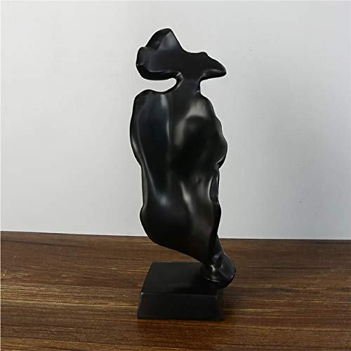 Eguoer Silence Is Golden,Thinker Statue,Keep Silence Statue,Creative Abstract Men Figurine Sculptures,Office Home Decor Figurine Gift-Black #TOP2