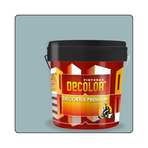 PINTURAS DECOLOR DECORTEX LISO PREMIUM - Pintura revestimiento impermeabilizante para fachadas. (4 litros). GRIS CENIZA.
