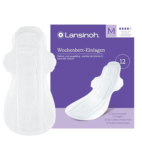 Lansinoh Wochenbett-Einlagen - 12 Stück - super dünn & saugfähig - ab Woche 2+ nach der Geburt 1