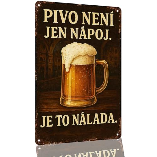 Pivo Nen Jen N poj Beer Mug Metal Sign 8 x 12 Inch