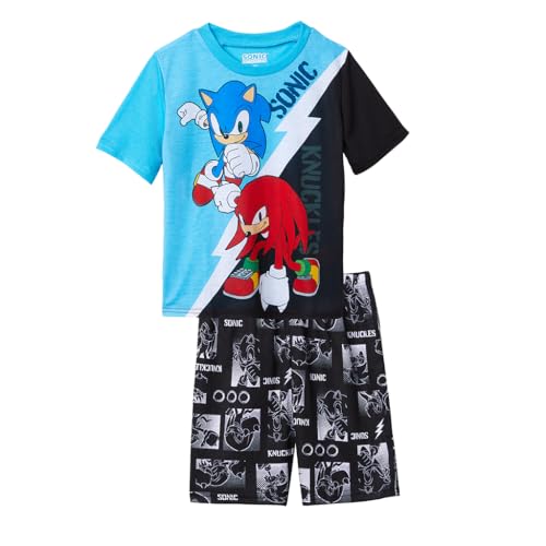 Sonic The Hedgehog Boys' Shorts and Sleep Shirt Kids Sleepwear 2 Piece Pajama Set