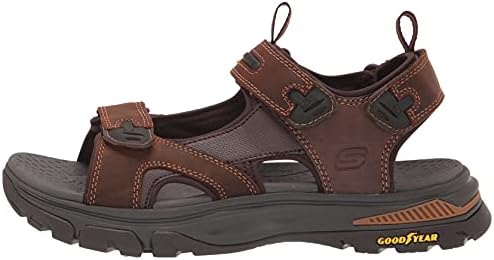 Skechers USA Men's Men's Open Toe Sandal W/Hook&Loop Strap, Crazy Horse Dark Brown, 10 | Image 7