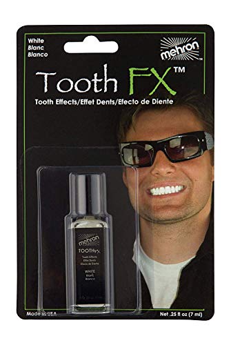 Mehron Makeup Tooth FX with Brush for Special Effects, Halloween, Movies (.25 oz) (White)