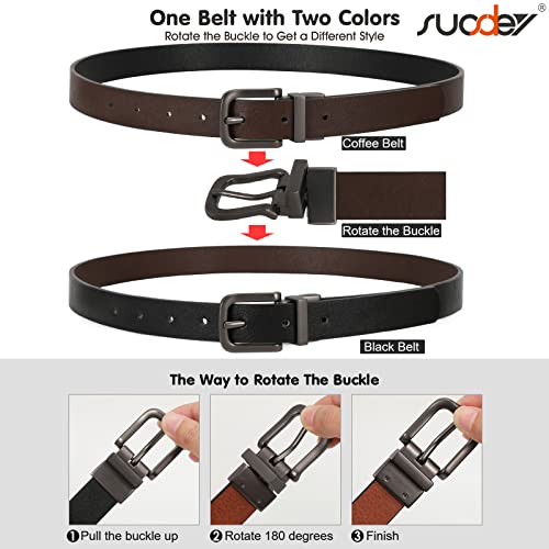 SUOSDEY Kids Reversible Belts for Boys Back to school Classic Casual Children Leather Belt for School Uniform Jeans2