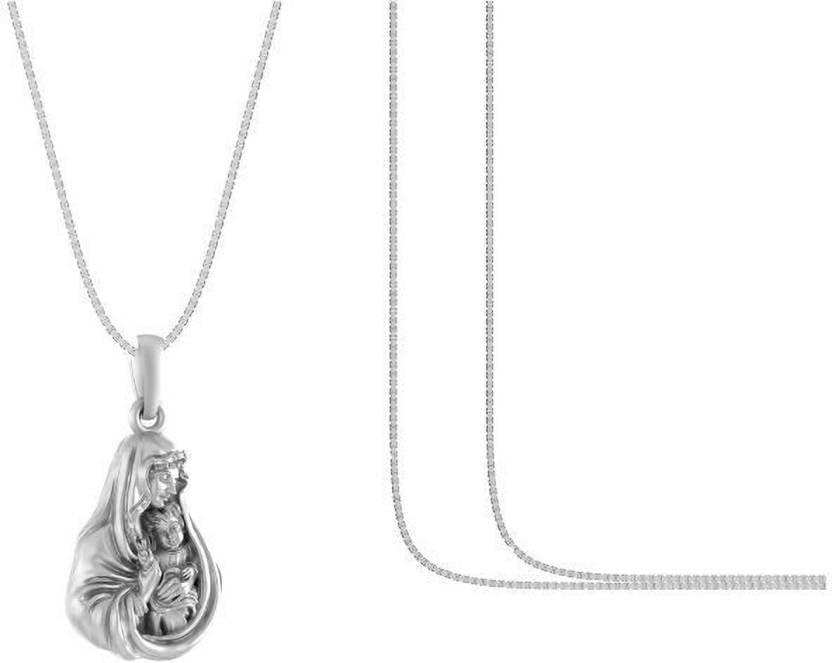 Pendentif Vierge Marie argent 92,5 % petite taille avec chaîne