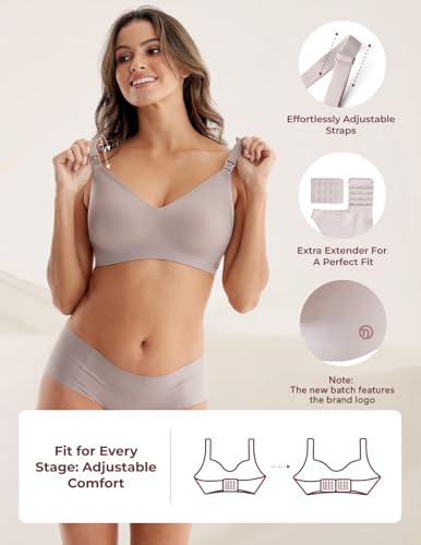 Image of Momcozy Nursing Bras for Breastfeeding, YN21 Seamless Ultra Comfort Maternity Bra, Natural Shape, Pregnancy Sleep Bralette