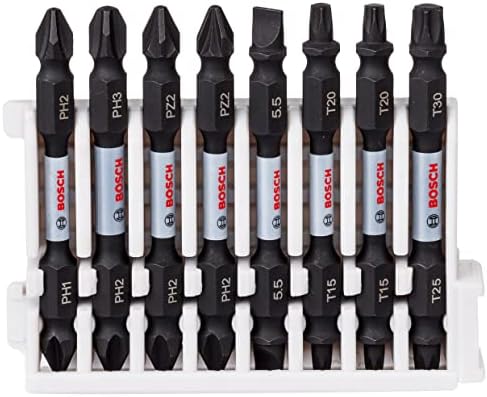 Bosch Professional 8pcs. Double Screwdriver Bit Set (Impact Control, PH/PZ Bits, Length 110mm, Pick and Click, Accessory Impact Drill)