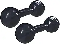 PAR HALTER 2KG EMBORRACHADO BOLA PRETO