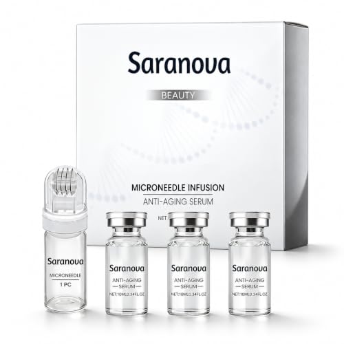 Official Saranova Micro Infusion System for Face, Moisturizing Serum Smooth Skin Facial Serum Hydrating, Skin-Smoothing Radiance Set with 0.25mm Stamp