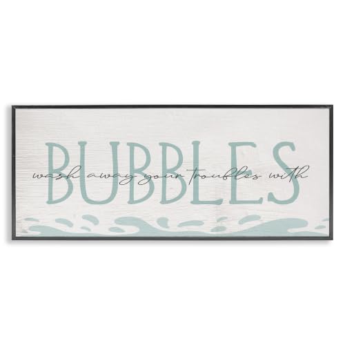 Bath Sign Text Bathroom Affirmation, 13 x 30 Inch Framed Giclée Print