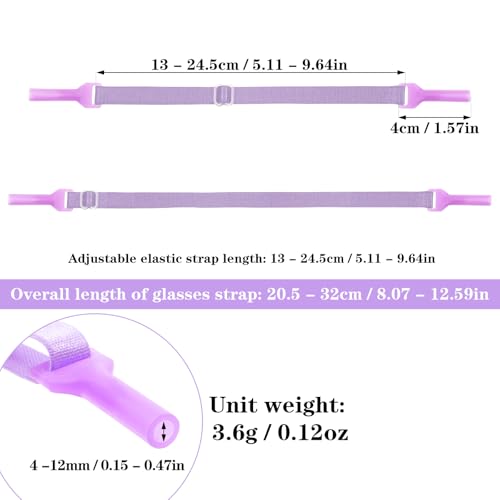 Yuanchu Brillenband Für Kinder mit Silikongriffen,6 Stück Verstellbarer Sportbrillenband Rutschfeste Brillenbänder Elastischer Brillenhalter für Jungen Mädchen Sonnenbrille Lesebrille Sportbrille