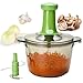 Price comparison product image Brieftons Express Vegetable Chopper: 2-Litre, Quick Vegetable Manual Hand Chopper to Chop Veggies, Fruits, Herbs, Tomato, Garlic, Onion Chopper for Salad, Salsa, Pesto, Coleslaw, Puree, Indian Cooking