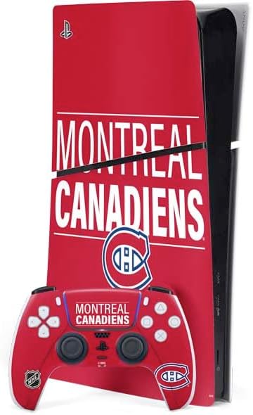 Skinit Decal Gaming Skin Compatible with PS5 Slim Digital Edition Bundle - Officially Licensed NHL Montreal Canadiens Jersey Design