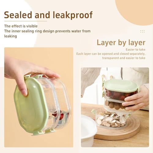 Image of 5 Layer Multi purpose storage box | Airtight containers for condiments 5-layer Storage Box | Stackable Kitchen Condiment Jars with Lids Leak Proof And Food Fresh-keeping Box |
