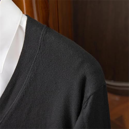Men's Spring Knitwear Sweater Cashmere Cardigan Solid Color V-Neck Single Breasted Loose Cardigan3