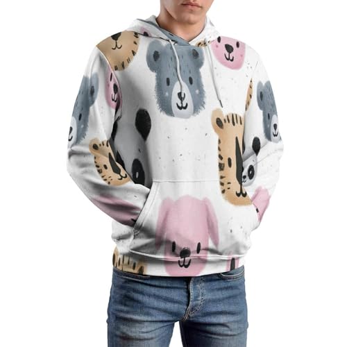 Hoodie 3D animal pull confortable à capuche coupe unisexe fini le vêtement fade