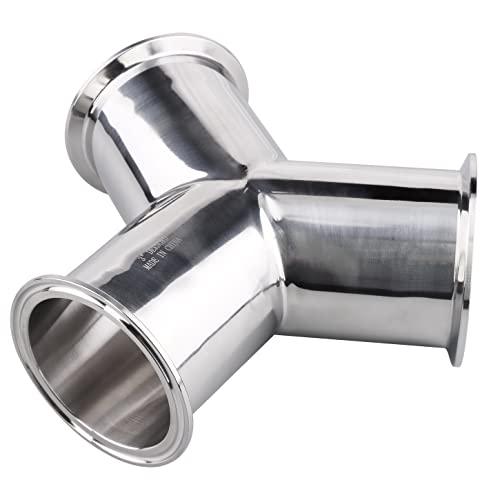 Image of DERNORD Tri Clamp Wye Clamp End True Y Type Cross Tee Tube Stainless Steel 304 Three Way Elbow 3 Inch Pipe OD