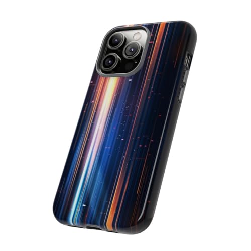 Coque iPhone 14 Pro Max bleu brillant à faisceaux lumineux verticaux - 2