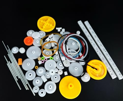 82PCS Module 0.5 Plastic Gear Set Spindle Gear Single Gear Motor Gears for DC Motor RC Car Robot DIY Model Toy Gear Replacement
