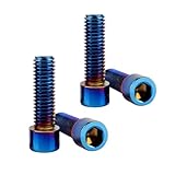 SZJIUZYD M8x25mm Bike Stem Screw Stainless Steel Allen Hex Bolts Titanium Finish for Bicycle Motorcycle Car Pack of 4 (Burnt Blue)