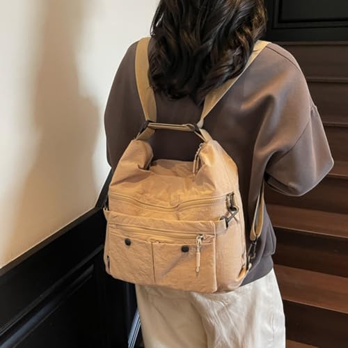 Large Capacity Nylon Shoulder Bag for Women Multi Pocket Crossbody Backpack with Removable Pouch4