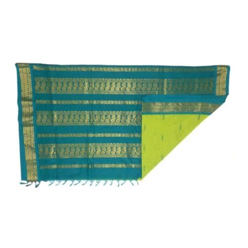 Image of Pure Kalyani Cotton Saree | Zari Border & Blouse Piece - Lata Gadwal Design | Traditional Saree