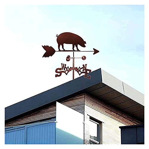 Weathercock Weathervane Pig Weathervane Animal Metal Weather Vane Decorative Wind Direction Indicator For Outdoor Measuring Tool For Sheds Retro Durable Farm Scene Garden Stake Wind Vane Weather Vanes #TOP2