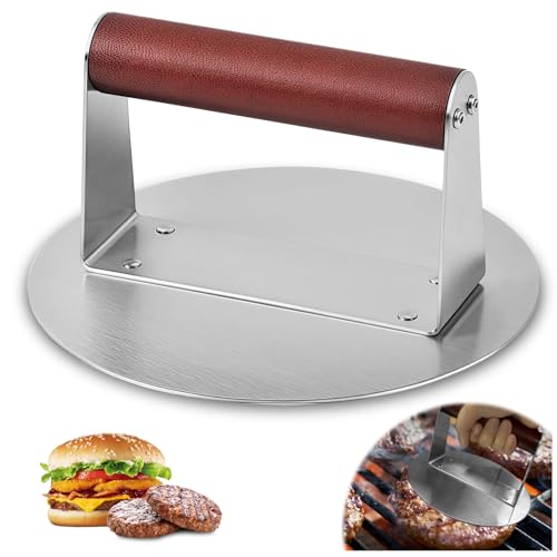 Pmueuff Edelstahl Burgerpresse für Zuhause/Grill Küche, Robuste Burger Smasher,...