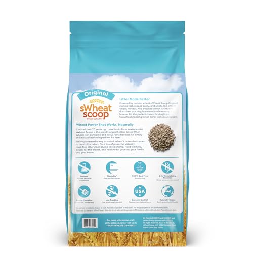 sWheat Scoop Natural Wheat Cat Litter, Original, Fast Clumping with Odor Neutralizing Enzymes, 25 Pound Bag - Image 3