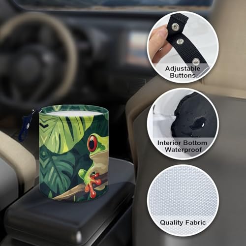 Image of Pensura Funny Skull Car Trash Can Interior Bottom Waterproof Camping Trash Can Quality Portable Small Car Trash Can Women's Car Accessories Universal Fit for Car SUV Trucks