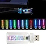 New Car USB Lights, 13 in 1 Touch Adjustment USB LED Car Lights, Mini Glass Bottle LED Bulb Night Lights, Switch Memory Retention, 13 Modes & 7 Colors for Vehicle Bedroom Camping Holiday (1Pcs)