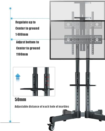 Soporte móvil para TV con ruedas para panel plano miniatura 5