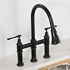 KRAUS Allyn Transitional Bridge Kitchen Faucet with Pull-Down Sprayhead ...