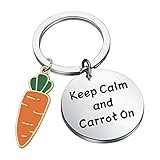 CENWA Carrot Pendant Jewelry Keep Calm And Carrot On Keychain Vegan Jewelry Vegetarian Gift Carrot Lover Gift (Carrot On Keychain)