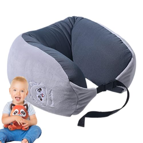 Almohada de deformación de viaje, almohada cervical multifuncional 2 en 1 con diseño de animales, almohada cervical portátil para relajarse en casa y coche