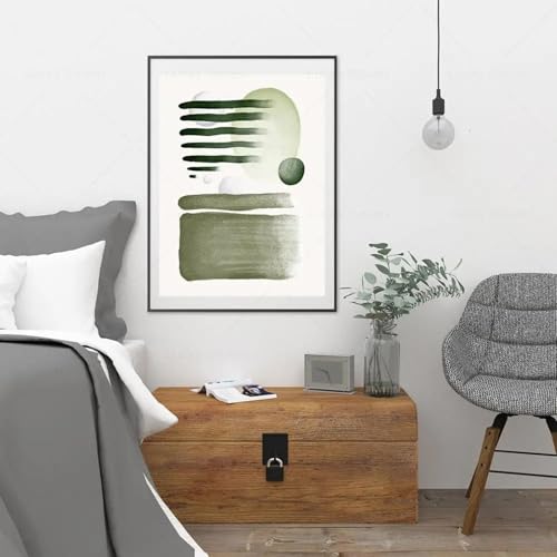 Affiche géométrique abstraite verte image murale deco salon moderne 35x50 - 3