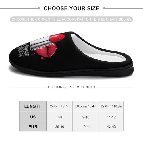 Makeup Lips Lipstick Womens Cotton Slippers Warm House Shoes for Indoor Outdoor2