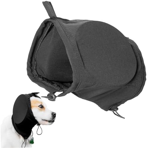Kalmerende oorbeschermers voor honden, hond snood hond hals en oorwarmers huisdier hond oor wikkelsjaal warme winter hond hoed gebreide halswarmer voor het verminderen van lawaai (blauw, L